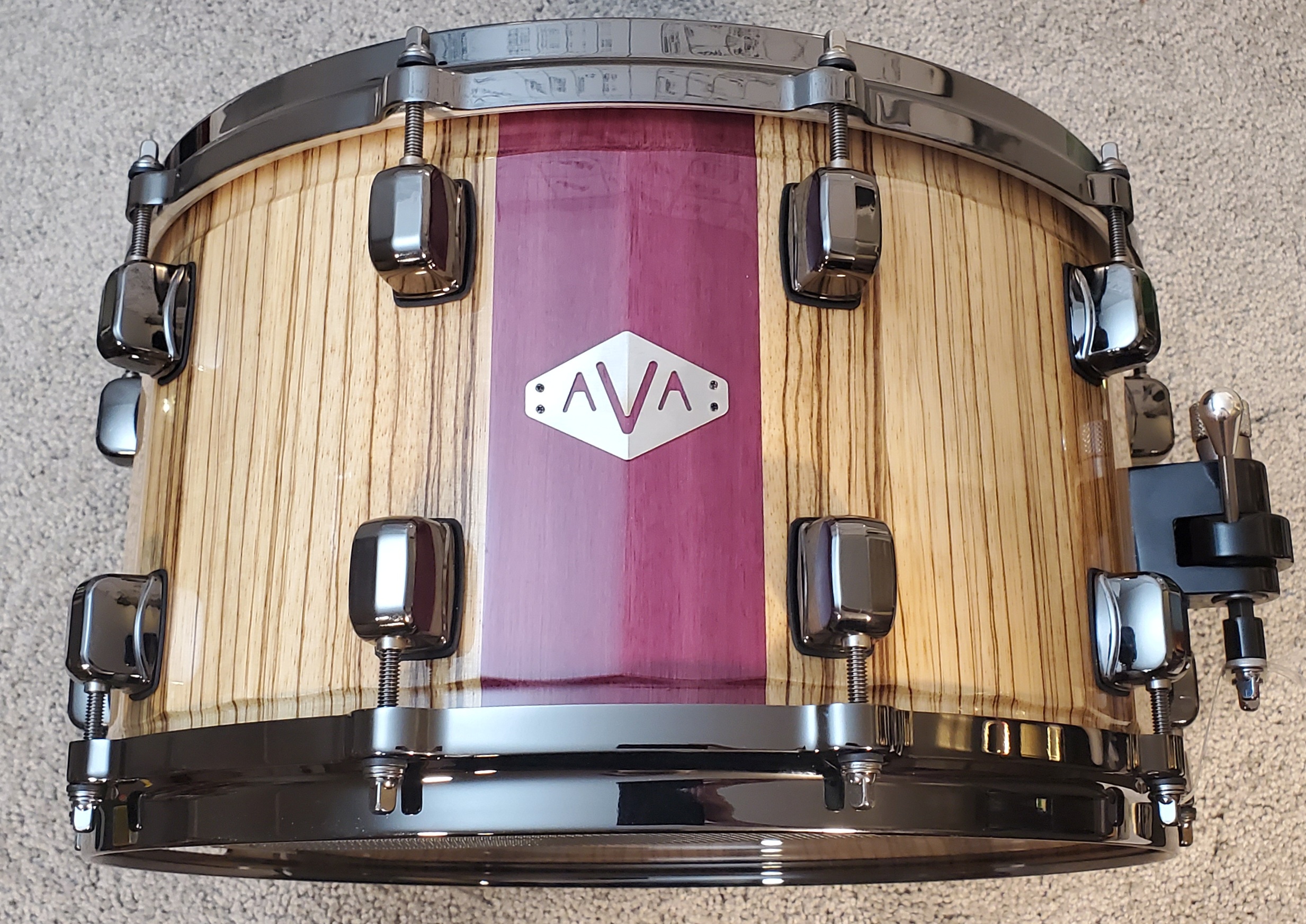 14 X 8 ZEBRAWOOD / PURPLEHEART    STRAIGHT-STAVE