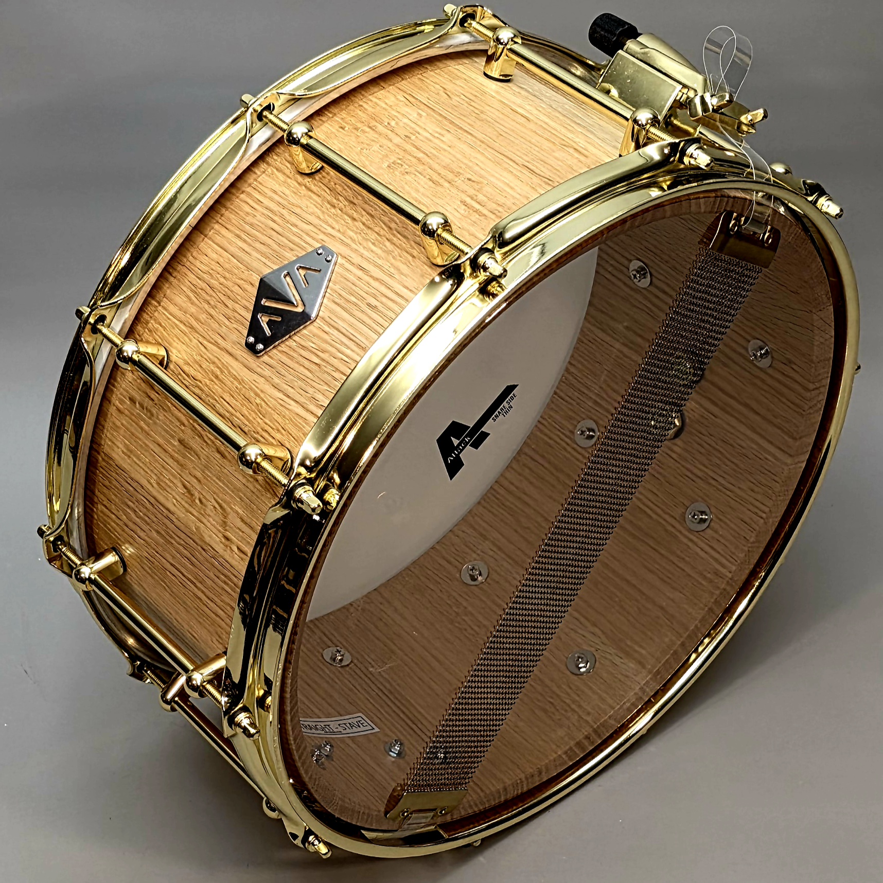 14 x 6.5 RED OAK STRAIGHT-STAVE BRASS